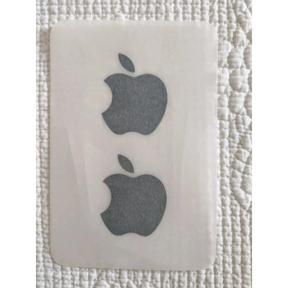 Apple Logo Sticker, OEM, Black 1.75x2 inches, Sheet of 2